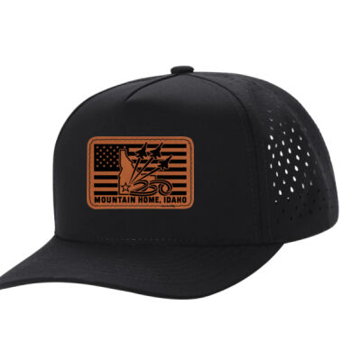 Laser Patch Air Show-250 + Mountain Home Idaho on Laser Mesh waterproof hat Black Thumbnail