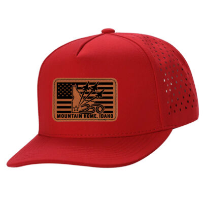 Laser leather patch Air Show 250 on Red Laser Mesh hat Thumbnail